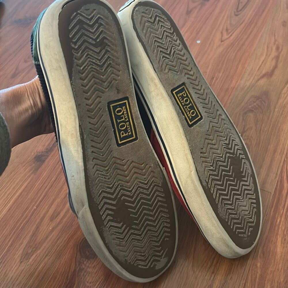 LAUREN Ralph Lauren Jordyn Navy white slip on stretch boat shoes sneakers casual - Picture 6 of 7
